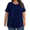 thumbnail image 2 of KOITHOT Womens Plus Size Tops Tunic Short Sleeve Crew Neck Shirts Casual Soft Blouse 1X-5X, 2 of 6