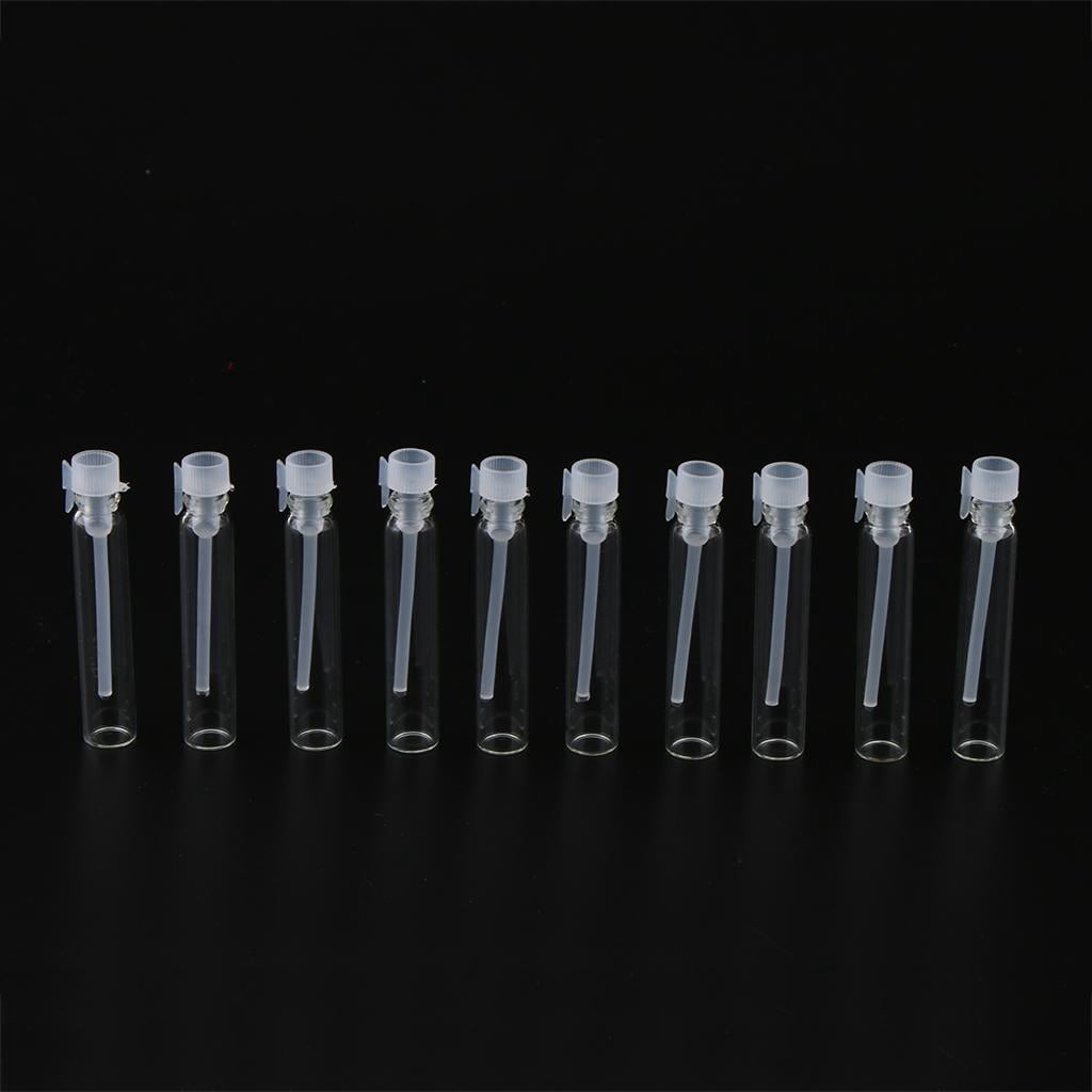 FITYLE 4x50x Mini Glass Vials Empty Essential Oil Fragrance Bottle 2ml White Cap