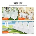 thumbnail image 2 of 100 White Spandex Folding Chair Covers - Universal Fitted Protective Slipcovers for Events, Weddings, Banquets & Parties - Stretch Fabric Chair Protectors (560x450x935mm), 2 of 11