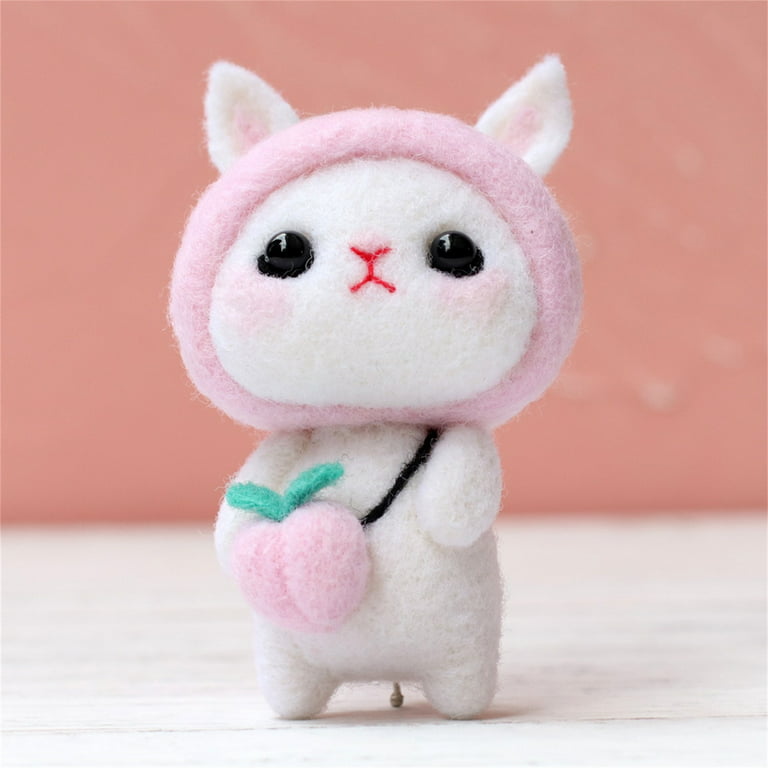 1set Lovely Cute Bunny Needle Felting Kits Beginners, DIY Wool Felt Animal  Materials Set For Adults, Needle Felting Craft Project Gift For Craft