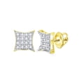 thumbnail image 2 of 10K Yellow Gold Diamond Stud Earrings – Kite-Shaped Design, 1/10 CTTW Diamonds, Screw-Back Closure, 2 of 5