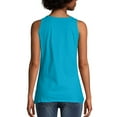 thumbnail image 2 of Hanes Womens Scoop Neck Tank Top, Process Blue, Small, 2 of 4