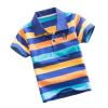 thumbnail image 2 of Boys Girls Polo Short Sleeve Shirt Stripes Button and Cotton Soft Comfortable Casual Spring and Summer Tops Kids Clothing Blue 10-11 Years, 2 of 4