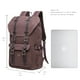thumbnail image 2 of Mochila de viaje escolar KAUKKO para universidad flexible con portátil para 15 ", 22L (lienzo / café) KAUKKO E5-1-coffee, 2 of 6