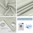 thumbnail image 4 of Farmhouse Sage Green White Striped Blackout Curtains for Bedroom/Living Room, Thermal Insulated Kitchen Curtains, Modern Stripes Grommet Darkening Window Treatment Drapes 27.5"x39"x2, 4 of 8