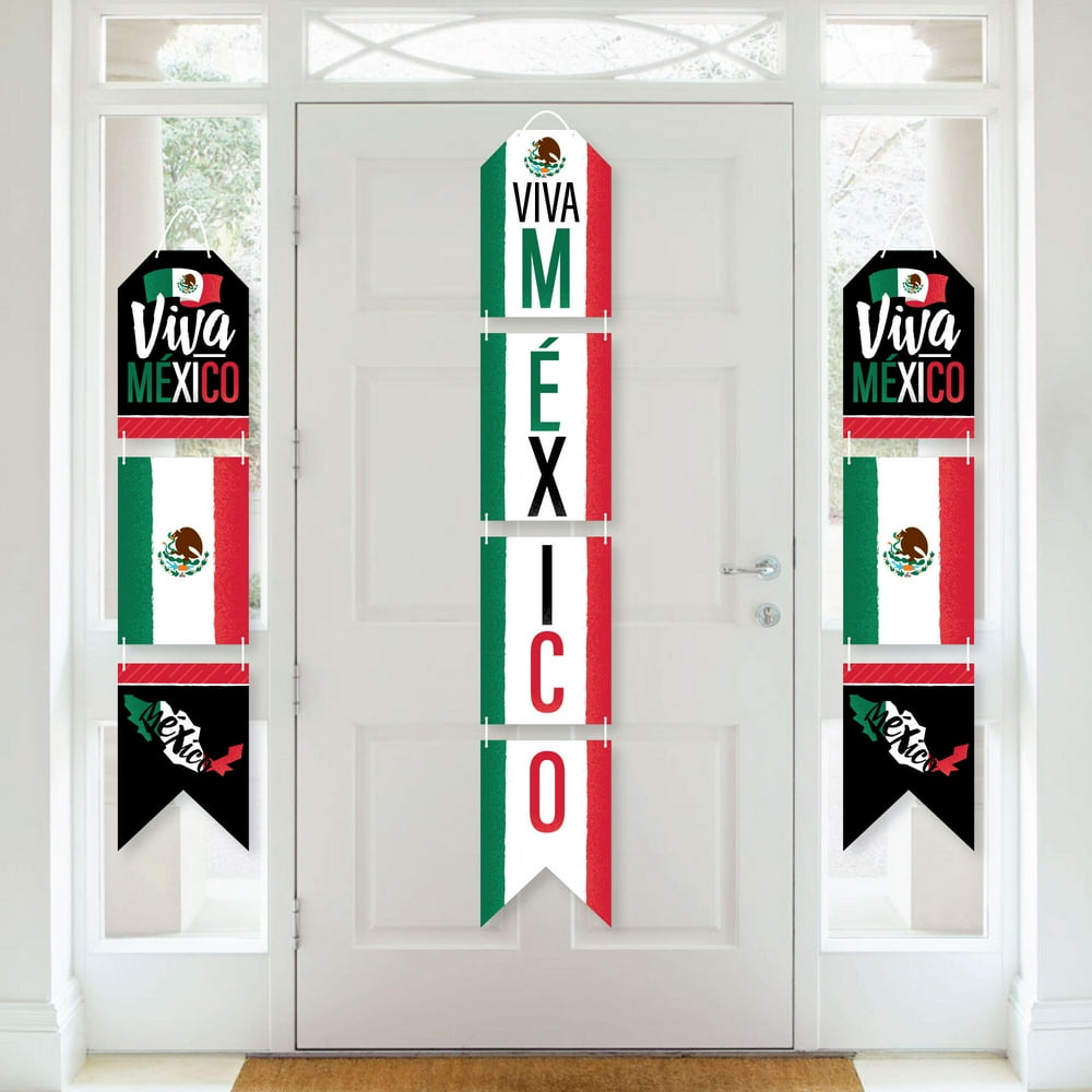 Big Dot of Happiness Viva Mexico Hanging Vertical Paper Door Banners