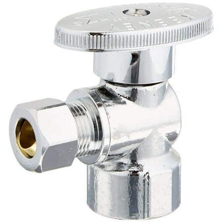 0.375 Inch Angle - Keeney 2048PCLF 1/2-Inch FIP by 3/8-Inch O.D. Lead Free Quarter Turn Angle Valve, Chrome, Lead Plumbing Supplies By Keeney Manufacturing