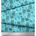 thumbnail image 2 of Soimoi Blue Poly Georgette Fabric Saying Nothing Sometimes Says The Most Quotes Print Fabric by the Yard 52 Inch Wide, 2 of 3