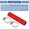 thumbnail image 4 of Unique Bargains 1 Set 12mm 0.47" ID 100mm 3.94" Length 0 Degree Red Blue Car Silicone Hose with Clamps, 4 of 7