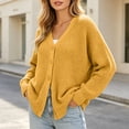 thumbnail image 2 of Meichang Oversized Cardigan Sweaters for Women Open Front Long Sleeve Chunky Cardigan Knit Sweater Fall Winter Soft Button Down Cardigans Yellow XXXL, 2 of 9