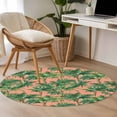 thumbnail image 4 of Round Rugs 4Ft, Palm Tree Tropical Round Area Rug Washable Indoor Throw Carpet, Pink Summer Botanical Leaves Soft Non Slip Circle Rug for Kitchen Nursery Room Home Decor Aesthetic, 4 of 8