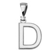 thumbnail image 1 of WHITE GOLD HIGH POLISH MILGRAIN SOLITAIRE DIAMOND "D" INITIAL PENDANT NECKLACE :  10K  Pendant with 22" chain, 1 of 1
