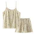 thumbnail image 2 of Pajamas for Women Set Womens Cotton Pajama Set Printed Set Spaghetti Strap Top and Shorts Loungewear, 2 of 5