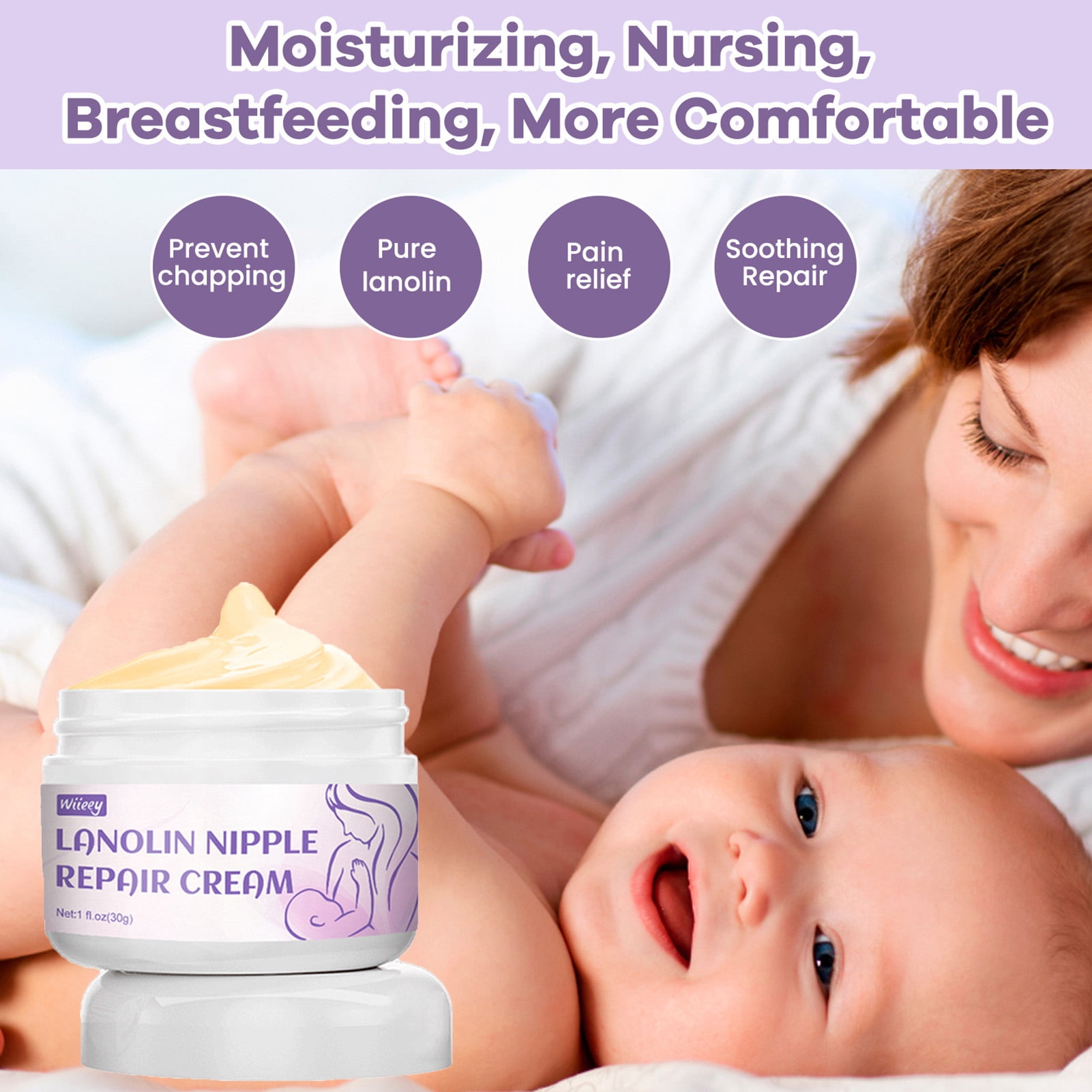 GROWNSY Organic Daily Soothing & Instant Repairing Nipple Cream Set