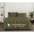 thumbnail image 6 of RUVANTI 100% Organic Cotton Sheets - Twin Sheet Set - 3 Piece Percale Weave Bedding, Crisp, Cooling & Breathable, Soft & Durable, 16" Deep Pocket, Hotel Quality Sábanas - Olive, 6 of 8
