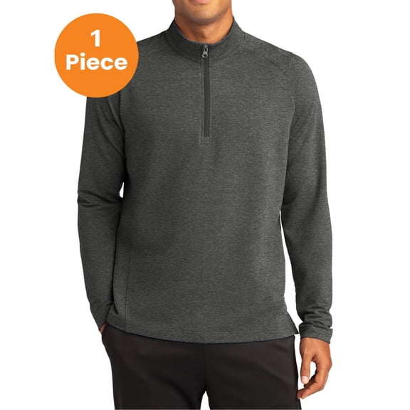 Sport-Tek ST561 Sport-Wick Flex Fleece 1/4-Zip, Dark Grey Heather, S, Mens Hoodies and Sweatshirts