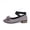 Gray, variant on Low Heeled Dress Shoes for Women Suede Bow Closed Pointed Toe Pumps Stretch Ankle Strap Slip on Office Work Weeding Party Heels White Size 7.5