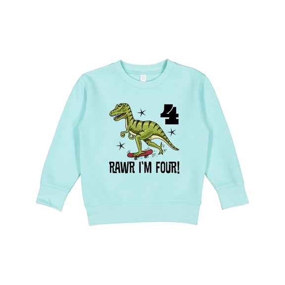 Inktastic 4th Birthday Party Dinosaur 4 Year Old Toddler Sweatshirt