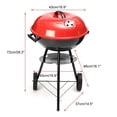 thumbnail image 3 of Asador Al Carbon Aquila Circular Con Ruedas Rojo/Negro Genérico A-952, 3 of 6