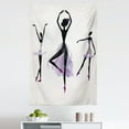 thumbnail image 1 of Ballet Tapestry, Ballerina Silhouettes Practising Classic Dance Performing Theatrical Art, Fabric Wall Hanging Decor for Bedroom Living Room Dorm, 5 Sizes, Off White Black Mauve, by Ambesonne, 1 of 1