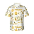 thumbnail image 2 of Xecao Farm Bee Cute Honey print Hawaiian shirt - a stylish short-sleeve button-down for men, perfect for casual beach and tropical outings., 2 of 9