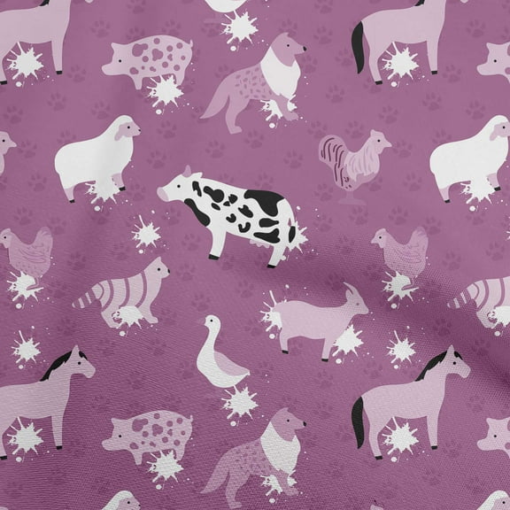oneOone Polyester Lycra Purple Fabric Animals Sewing Craft Projects Fabric Prints By Yard 56 Inch Wide