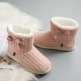 thumbnail image 5 of GURGER Booties Slippers Women Winter Knit Slipper Boots Ladies Plush Lined Ankle Slippers Memory Foam House Shoes Indoor Outdoor Slippers, 5 of 7