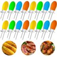thumbnail image 1 of Juego de soportes para mazorcas de maíz, 16 asadores de maíz de acero inoxidable, tenedor para barbacoa de maíz dulce, 11 Feliz Sencillez, 1 of 4