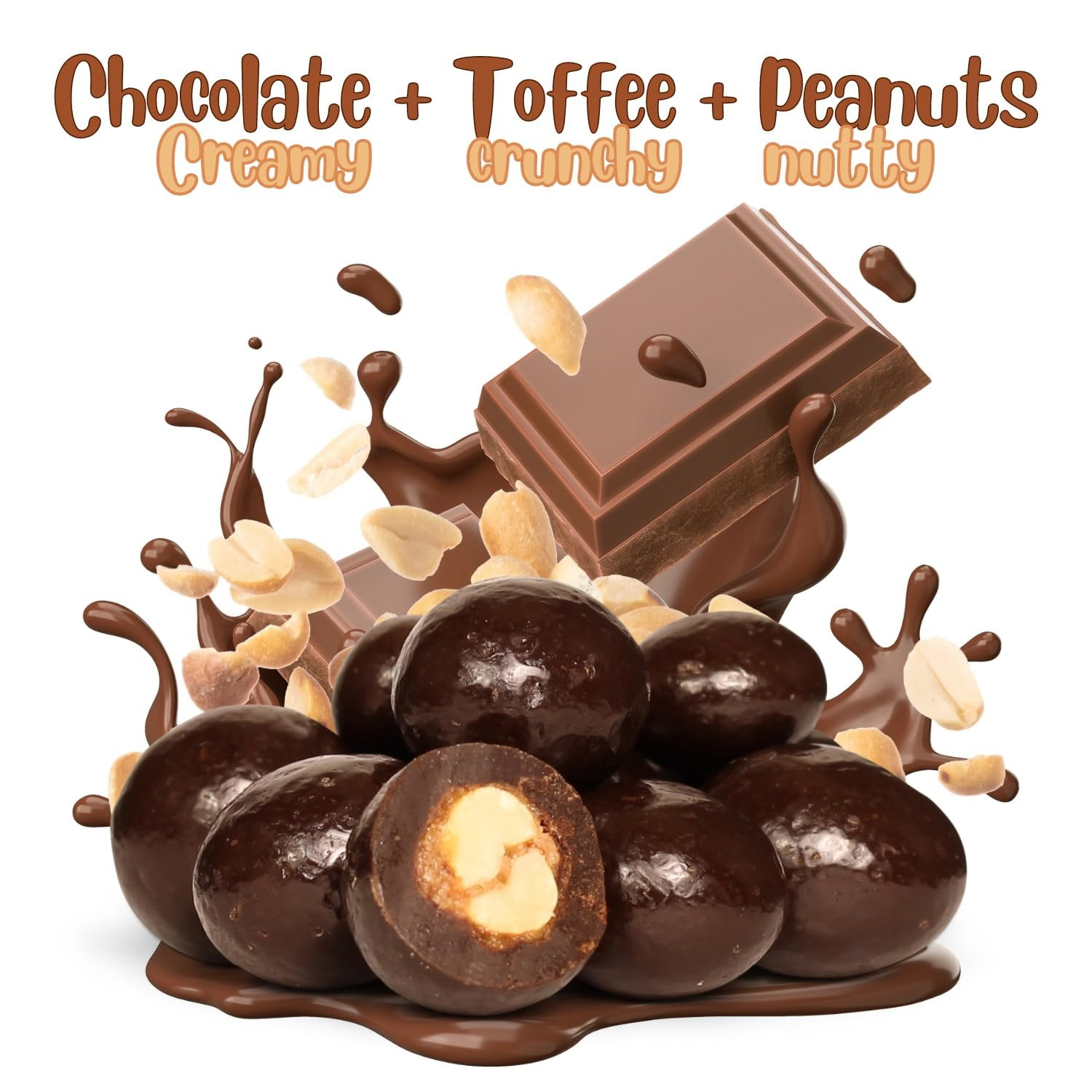 Chocolate Covered Toffee Coated Peanuts by It's Delish, 5 Lbs Bulk Bag  Dark Chocolate Candy Nuts Bulk Peanut Chocolates Sweet & Crunchy Nut Snack  Vegan, Kosher