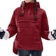 thumbnail image 3 of Chaqueta Acolchada Oversize para Mujer, Estilo Dolman, con Capucha, Larga, Cálida y Estilo Top Rojo Vino M, 3 of 7