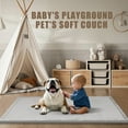 thumbnail image 3 of ACOMOPACK 1.3" Thick Baby Play Mat for Floor Playpen, 50x50 Foam Tummy Time Mat, Padded Support Soft Plush Nursery Rug for Infant Kids Toddler Crawling Kick Activity, 3 of 9