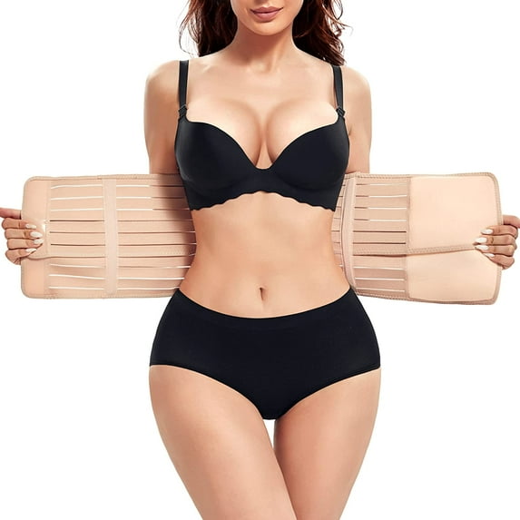 Eleady Postpartum Waist Trainer Maternity Belly Band Wrap for Pregnancy C Section Recovery Support Belt Tummy Control Body Shaper Girdle for Women(Beige XX-Large)