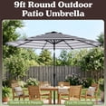 thumbnail image 2 of Pure Garden 9 Ft Striped Outdoor Patio Umbrella with Tilt, Black and White, 2 of 10