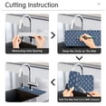 thumbnail image 5 of Yayeee Faucet Mat for Kitchen Sink 14.7" Diatomite Long Splash Guard Pad, Navy Blue Anchors Pattern, 5 of 7