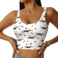 thumbnail image 3 of Goofa Dachshund Dog Printed Sports Bras for Women, High Impact Running Bra Workout Crop Tank Tops Longline Sports Bra Push up-X-Large, 3 of 9