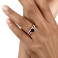 thumbnail image 5 of Gem Stone King 18K Rose Gold Plated Silver Black Onyx and White Moissanite Wedding Engagement Band Bridal Set Ring for Women (1.29 Cttw, Gemstone December Birthstone, Available in Size 5, 6, 7, 8, 9), 5 of 5