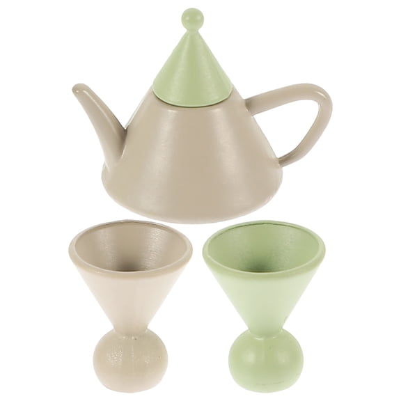 BESTYASH Mini Teapot Cup Ornament Mini Tea Pot Cups Set Alloy 1Set