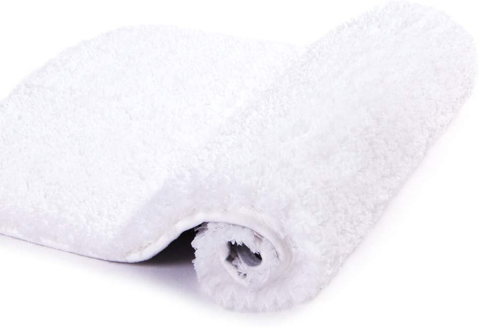 Walensee Shag Bath Rug, Non Slip Bath Mat for Bathroom, 16'x24', White, Machine Wash