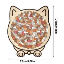 Virelaxpo Cat Shaped Wooden Jigsaw Puzzle in Morandi Colors, Decorative Puzzle for Adults and Youngsters, Home and Office Decor Gift for Puzzle Enthusiasts