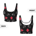 thumbnail image 6 of Goofa Card Suits Printed Sports Bras for Women, High Impact Running Bra Workout Crop Tank Tops Longline Sports Bra Push up-XX-Large, 6 of 9