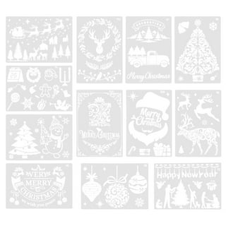 Snow Spray And Christmas Stencils Kit, 13Oz Spray Snow, Four 5X5 Holiday  Stencils, Fun Window Décor Kit 