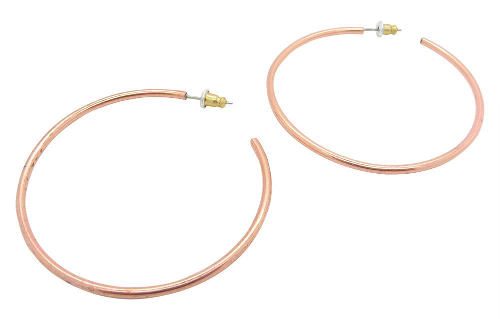 Copper Hoop Earrings CE3843CO1-1 inch in diameter 