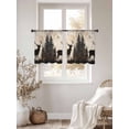 thumbnail image 4 of Vintage Forest Deer Semi Sheer Curtains 45 Inch Length 2 Panels Set, Rustic Country Wildlife Woodland Sheer Kitchen Curtain Privacy Voile Window Curtain for Living Room Bedroom Rod Pocket Drapes, 4 of 7