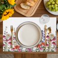 thumbnail image 4 of Spring Floral Placemats Set of 4, Watercolor Daisy Lily Lavender Plants Garden Placemats for Dining Table, Place Mats for Kitchen Tabletop, Waterproof Wipeable Dining Table Mats Set, 4 of 9