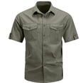 thumbnail image 4 of Men's Short Sleeve Button Up Shirts Breathable Comfortable Casual Formal Wear Versatile Stylish Lightweight Summer Mens Summer Lightweight Pullover Tee Shirts, 4 of 4