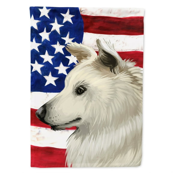 Cretan Hound Dog American Flag Flag Canvas House Size