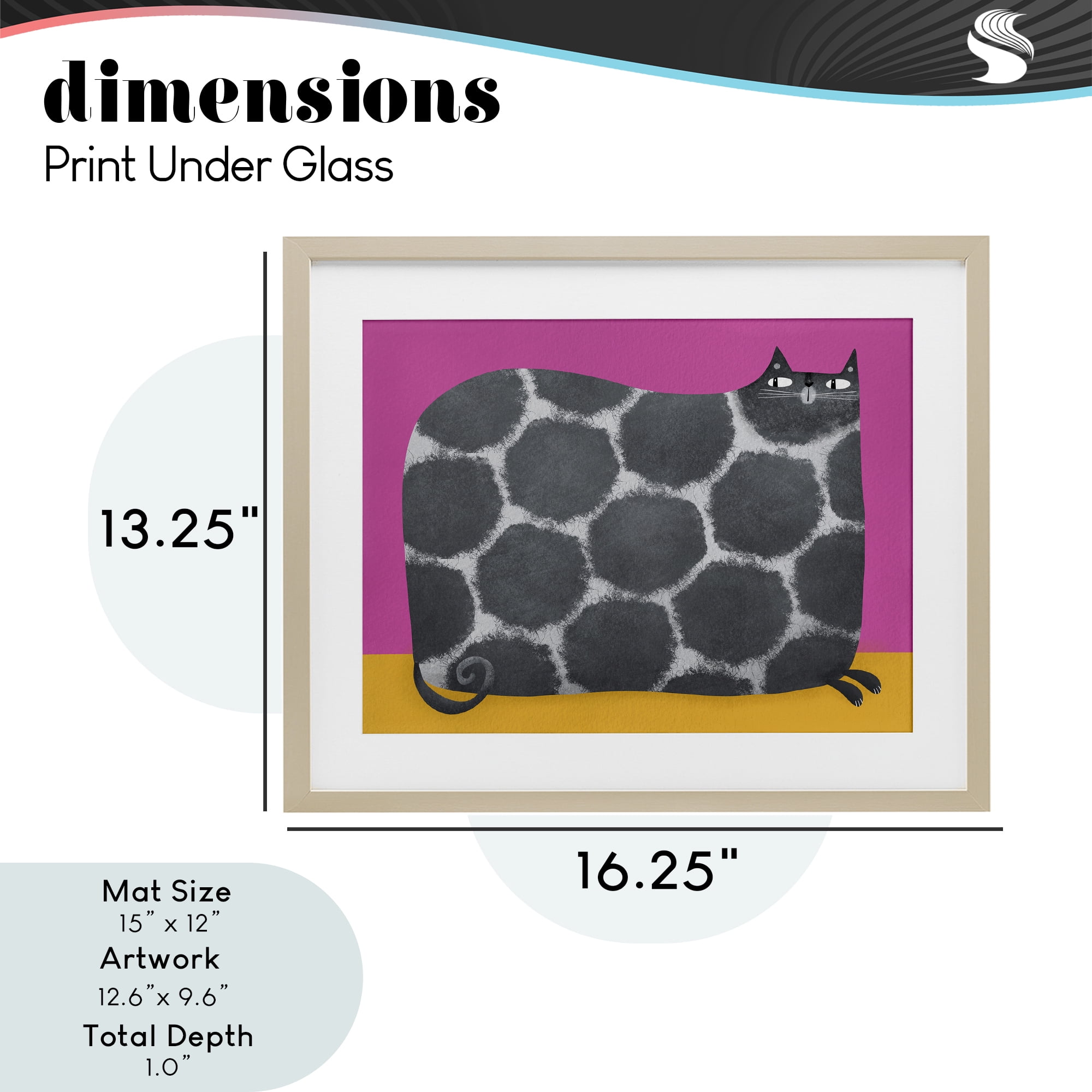 Stupell Industries Big Spots on Cat Birch Framed Print Under Glass, design by Gabriela Avila