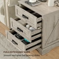 thumbnail image 6 of Nightstand with Charging Station, 22-inch Farmhouse Bedroom Side Table, Living Room End Table, Gray, 6 of 8