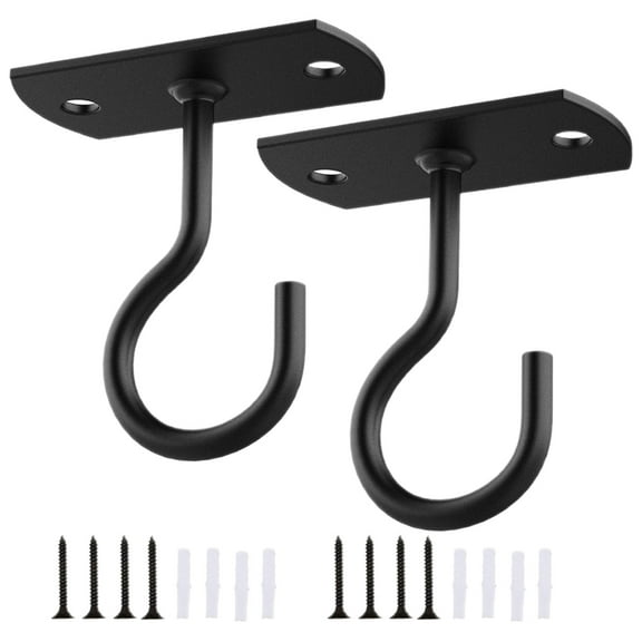 Aloha 2 Sets Heavy Duty Iron Hook Outdoor Light Hanger Hook Planter Hanger Bird Feeder Hanger