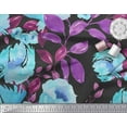 thumbnail image 2 of Soimoi Cotton Duck Fabric Flower & Leaves Watercolor Print Fabric by the Yard 42 Inch Wide, 2 of 3